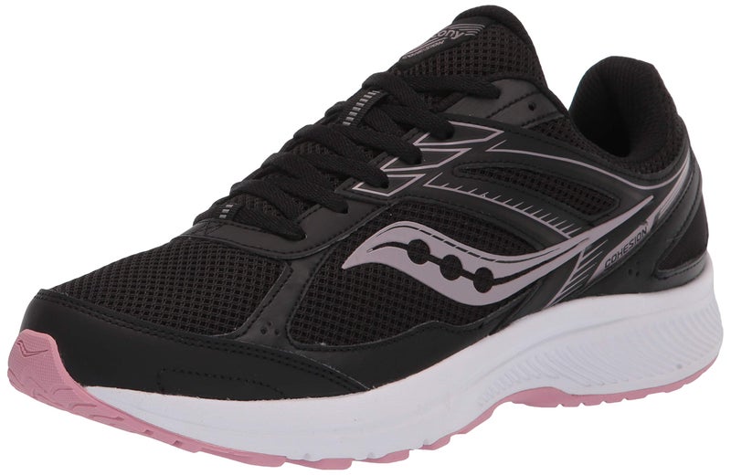 Saucony Women's Cohesion 14 Road Running Shoe, Black/Pink, 7.5 - Image 1